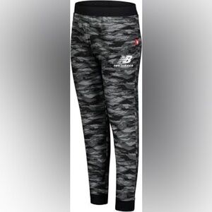 New Balance Kids' Black and Gray Core Fleece Camo Joggers